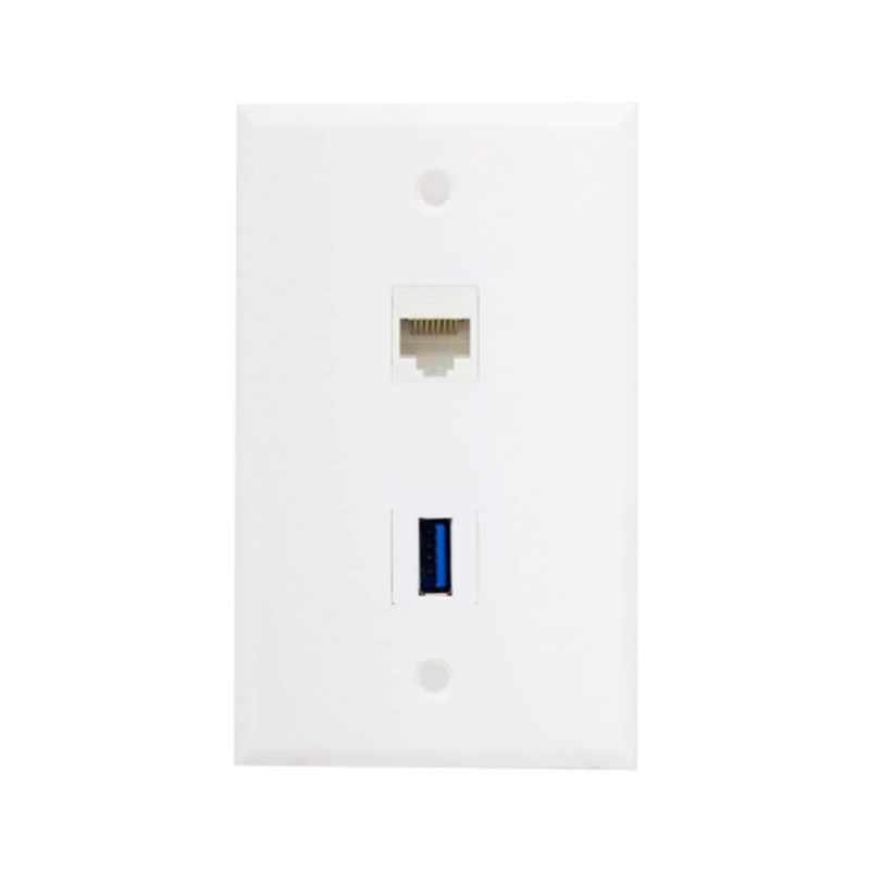 FINDER - Placa de Red Rj45 Cat 5e + Toma USB TM-XJY003 FINDER