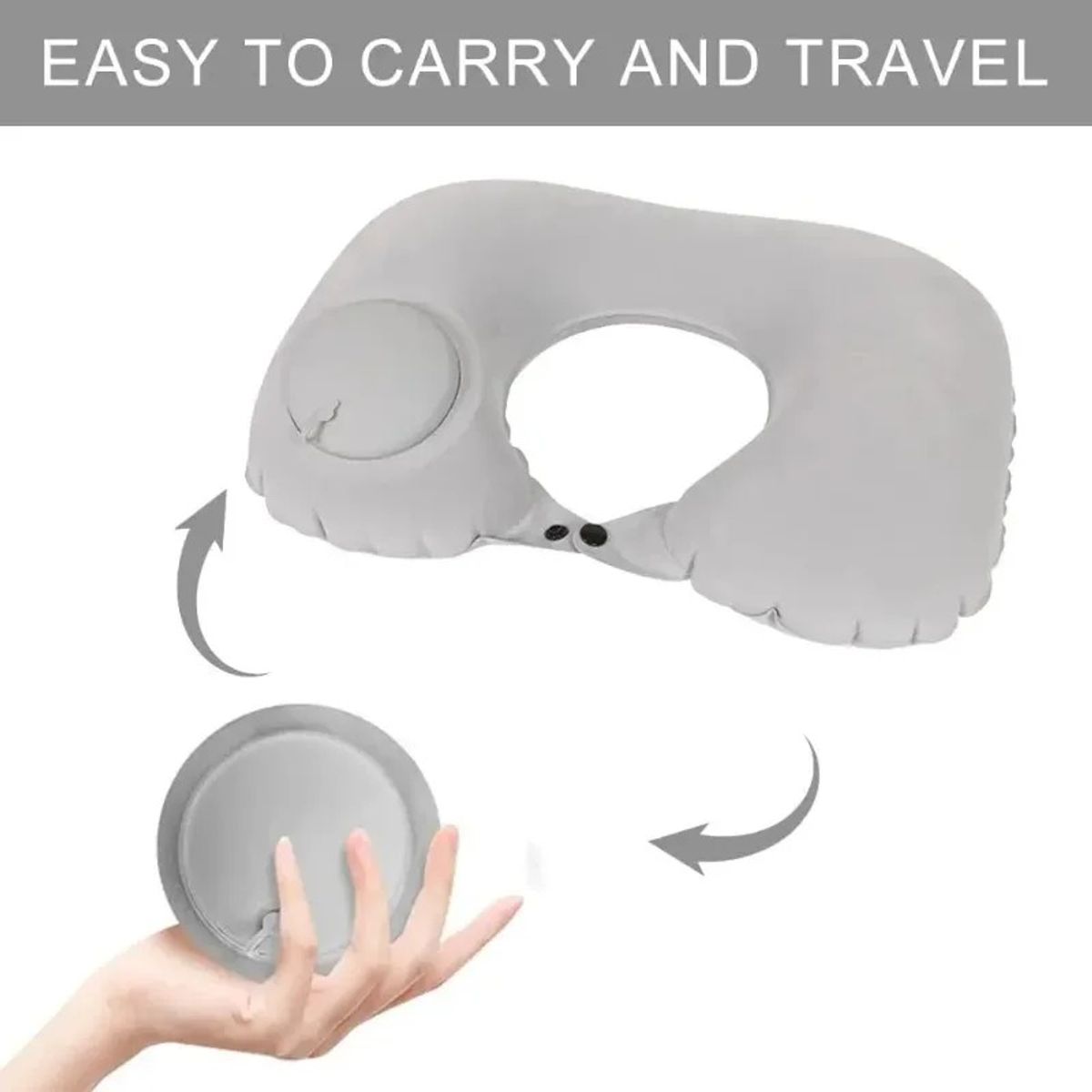 GENERICO - ALMOHADA PARA VIAJE O COLLARIN - INFLABLE CON BOMBA DE AIRE
