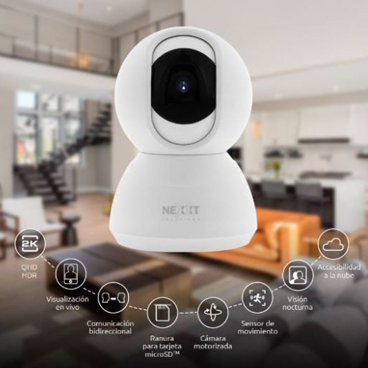 NEXXT SOLUTIONS - Camara Inteligente Wi-Fi para interior 2K Nexxt Solution AHIMPF14U2