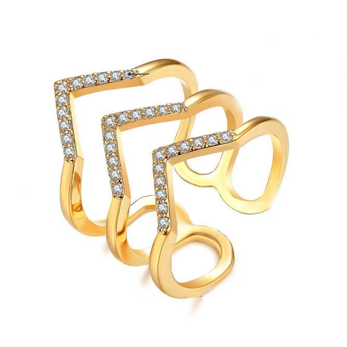 LA TIENDA 88 JOYAS Y ACCESORIOS - La Tienda 88 - Anillo Mujer Deluxe Ajustable Bañado Oro 18k - Amarillo