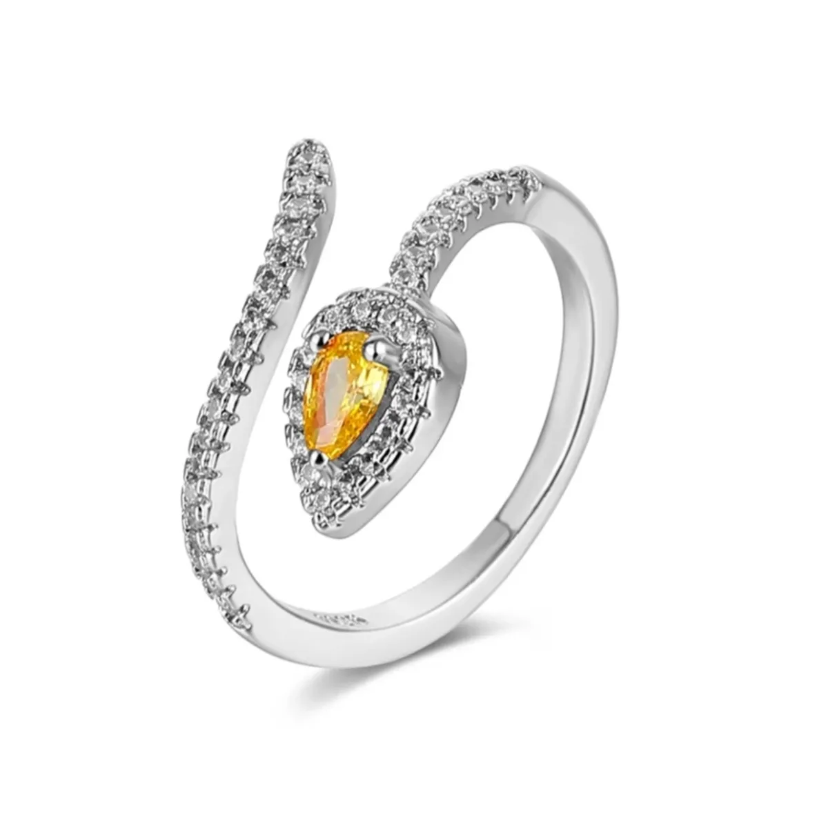 LA TIENDA 88 JOYAS Y ACCESORIOS - La Tienda 88 - Anillo Mujer Ajustable Bañado en Oro 18k - Blanco