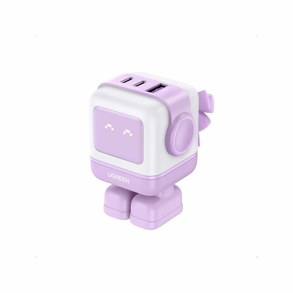 UGREEN - Cargador Ugreen Robot 65 Watts Tipo C Led Carga Rapida Purple 35314