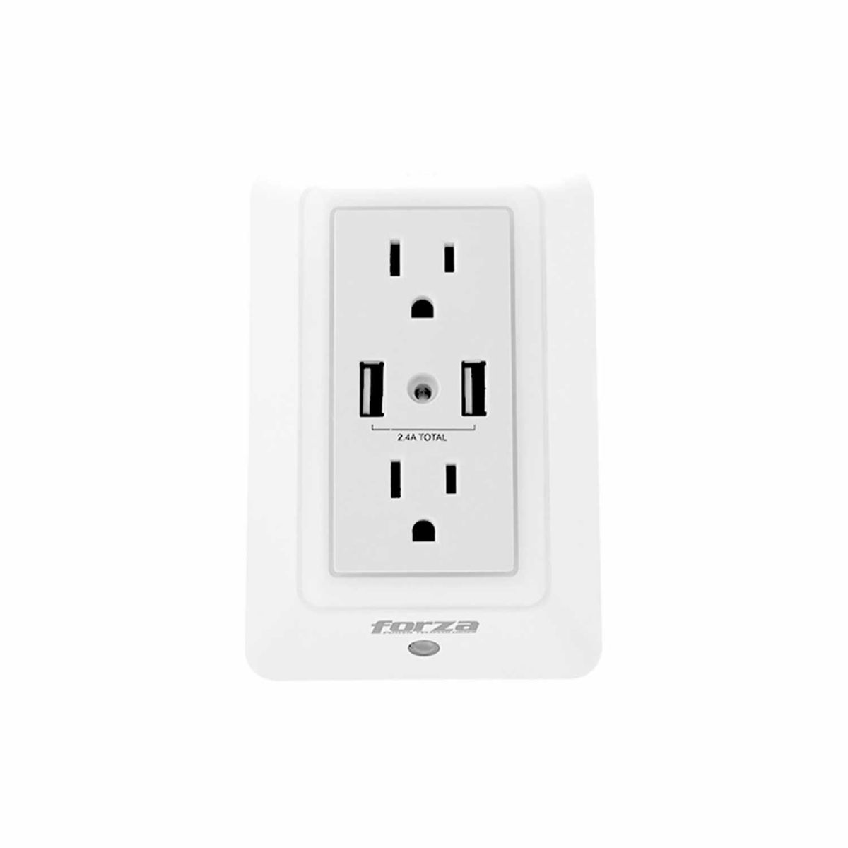 FORZA - Forza Toma Corriente De Pared Fwt-2201 2X Nema 5-15R-X2 Ptos Usb