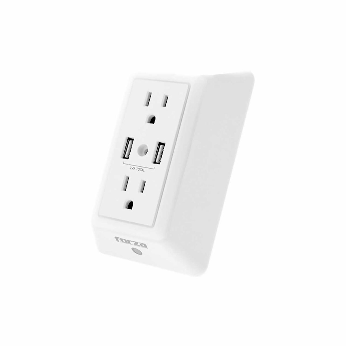 FORZA - Forza Toma Corriente De Pared Fwt-2201 2X Nema 5-15R-X2 Ptos Usb