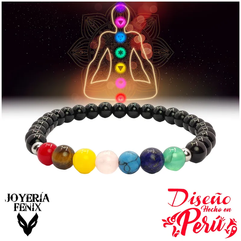 JOYERIA FENIX - Pulsera 7 Chakras Piedras Naturales - Joyería Fenix