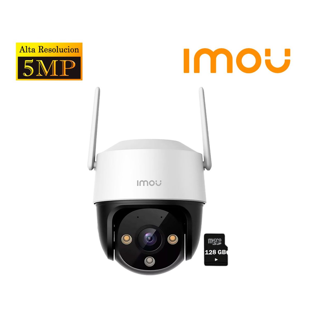 IMOU - Cámara Seguridad Wi-Fi CRUISER SE+ 5MP 360° Noche color SD 128GB