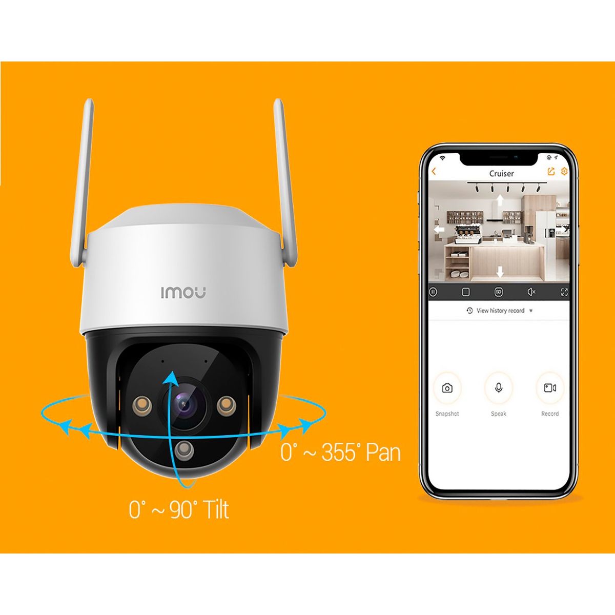 IMOU - Cámara Vigilancia IMOU Wi-Fi CRUISER SE+ 5MP 360° Noche color Exterior