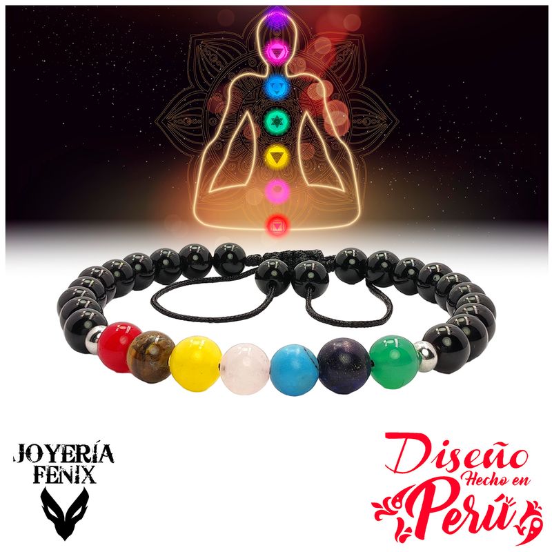JOYERIA FENIX - Pulsera 7 Chakras Piedras Naturales - Joyería Fenix