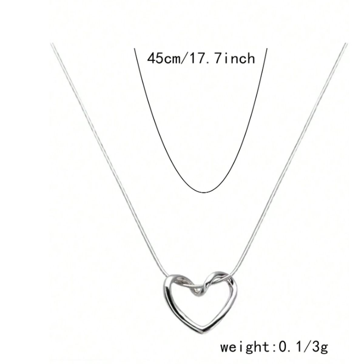 GENERICO - COLLAR DE CORAZON  ACERO INOXIDABLE