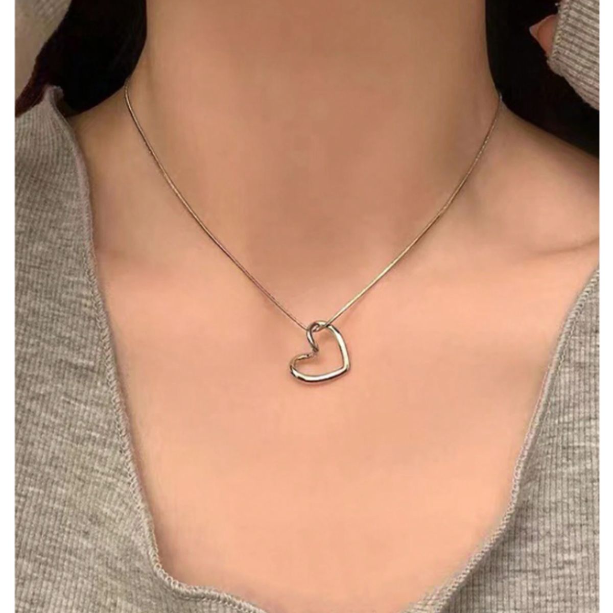 GENERICO - COLLAR DE CORAZON  ACERO INOXIDABLE