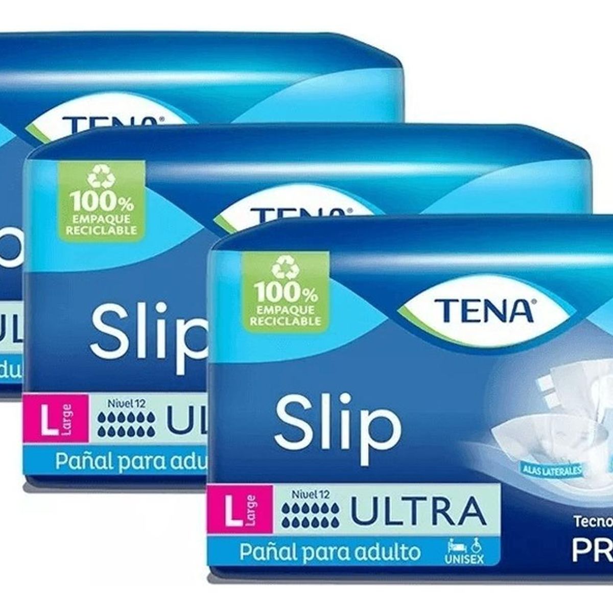 TENA - Pañal Tena Slip Ultra Large 4X21 Pack X3