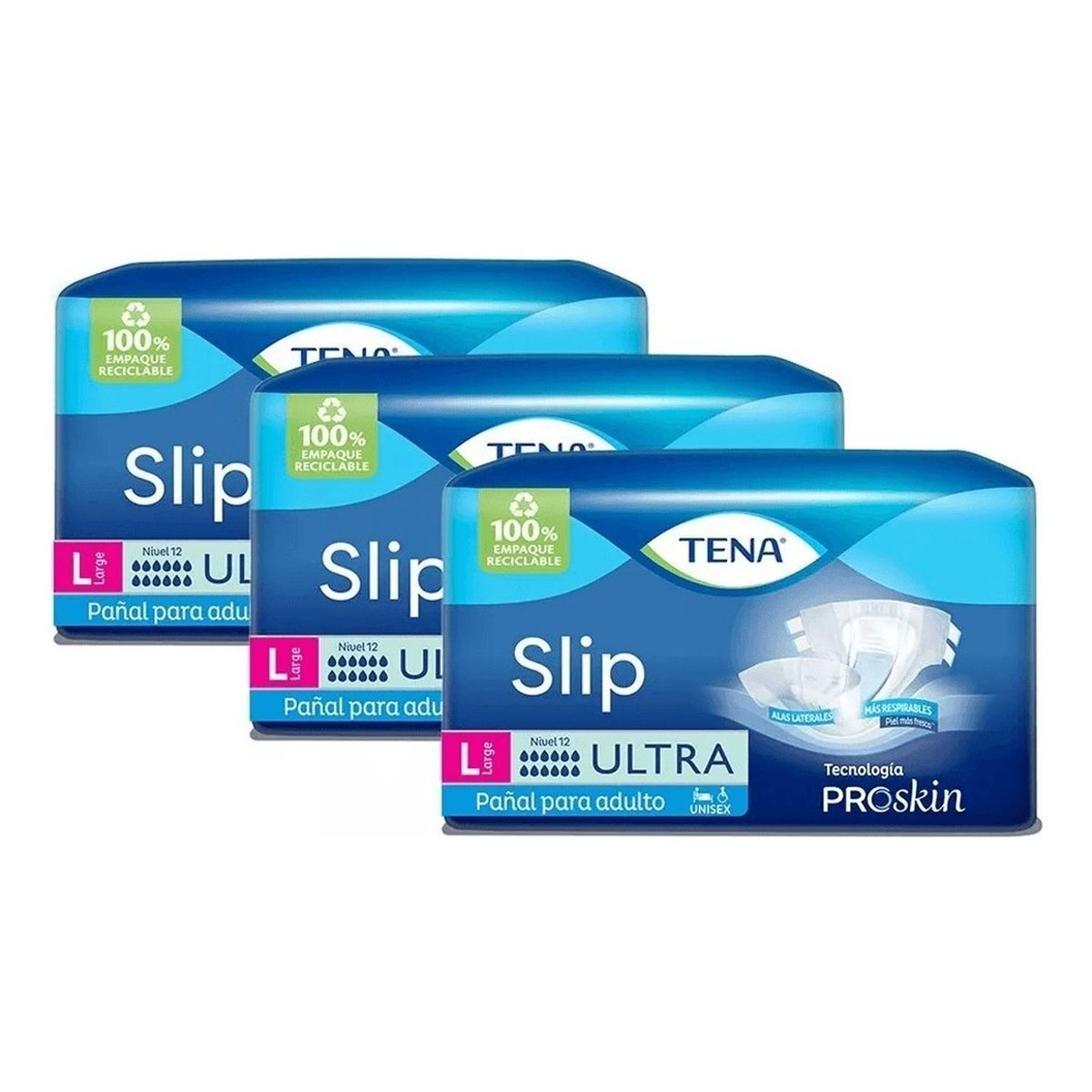 TENA - Pañal Tena Slip Ultra Large 4X21 Pack X3