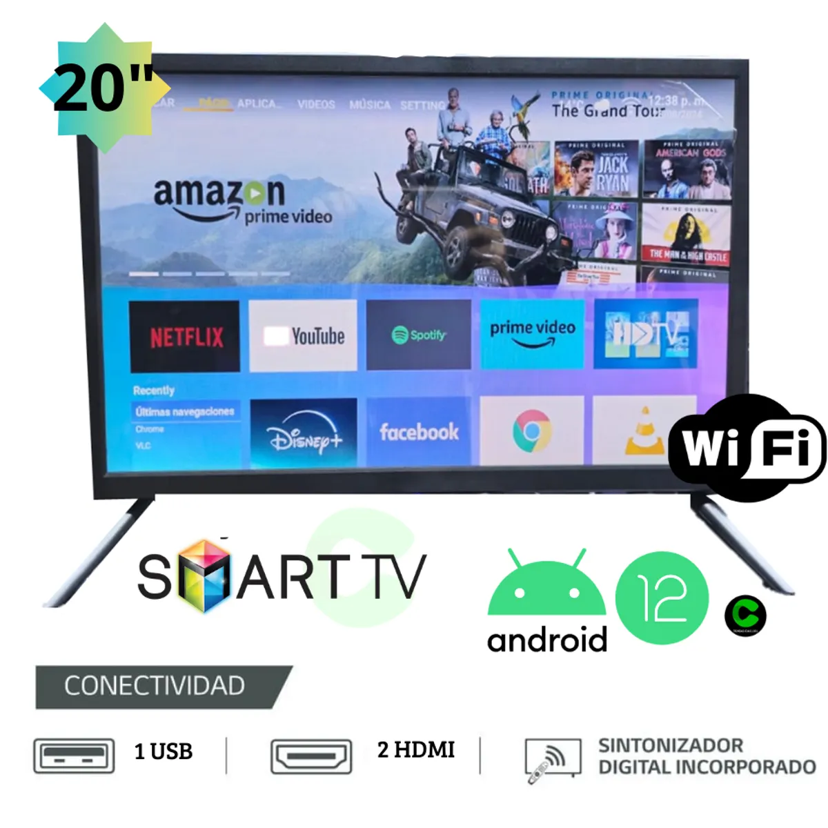 GENERICO - Televisor Yuntel YTV-20SDT Smart Tv Led 20 Wifi Android 12