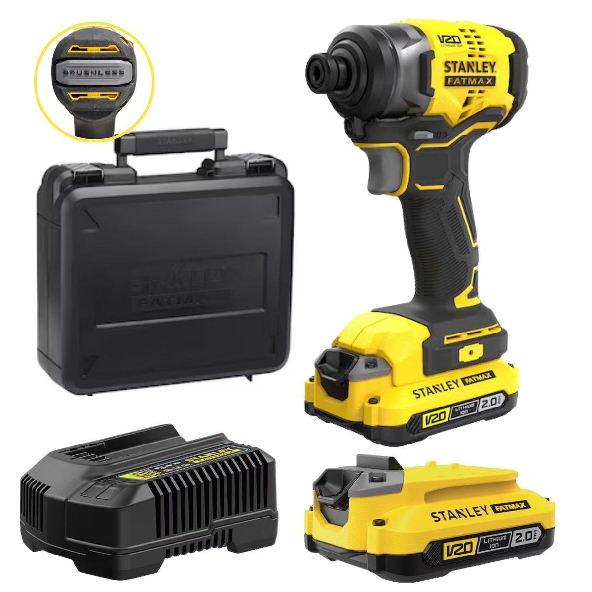 STANLEY - Atornillador de Impacto 20V BRUSLESS 2 baterias stanley