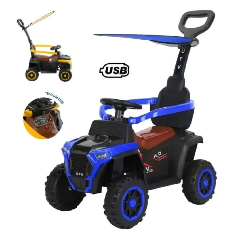 EBABY - Cuatrimoto 351 Musical con Luces y Sombrilla con USB