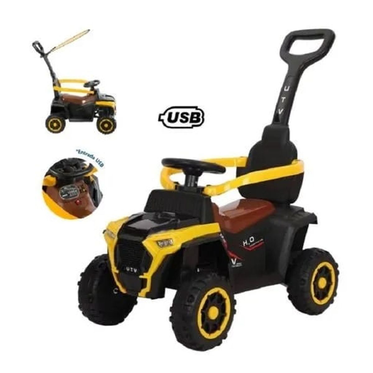 EBABY - Cuatrimoto 351 Musical con Luces y Sombrilla con USB