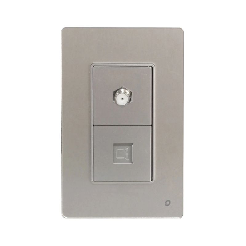 OPALUX - Toma Coaxial + RJ45 Cat6 OP-AT-78PVSLV-CAT6 OPALUX