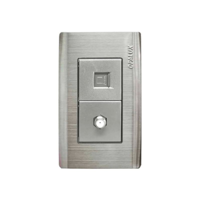 OPALUX - Toma Metálico Coaxial + RJ45 Cat6 OP-78PV OPALUX