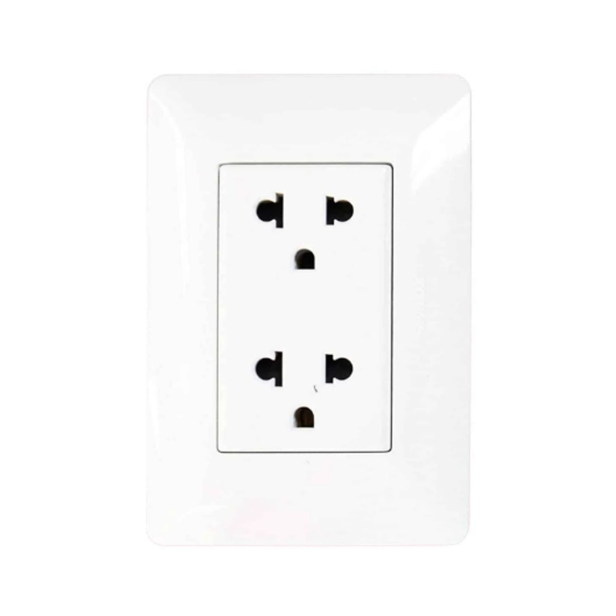 OPALUX - Tomacorriente Doble Universal + Línea Tierra BM1208TR OPALUX