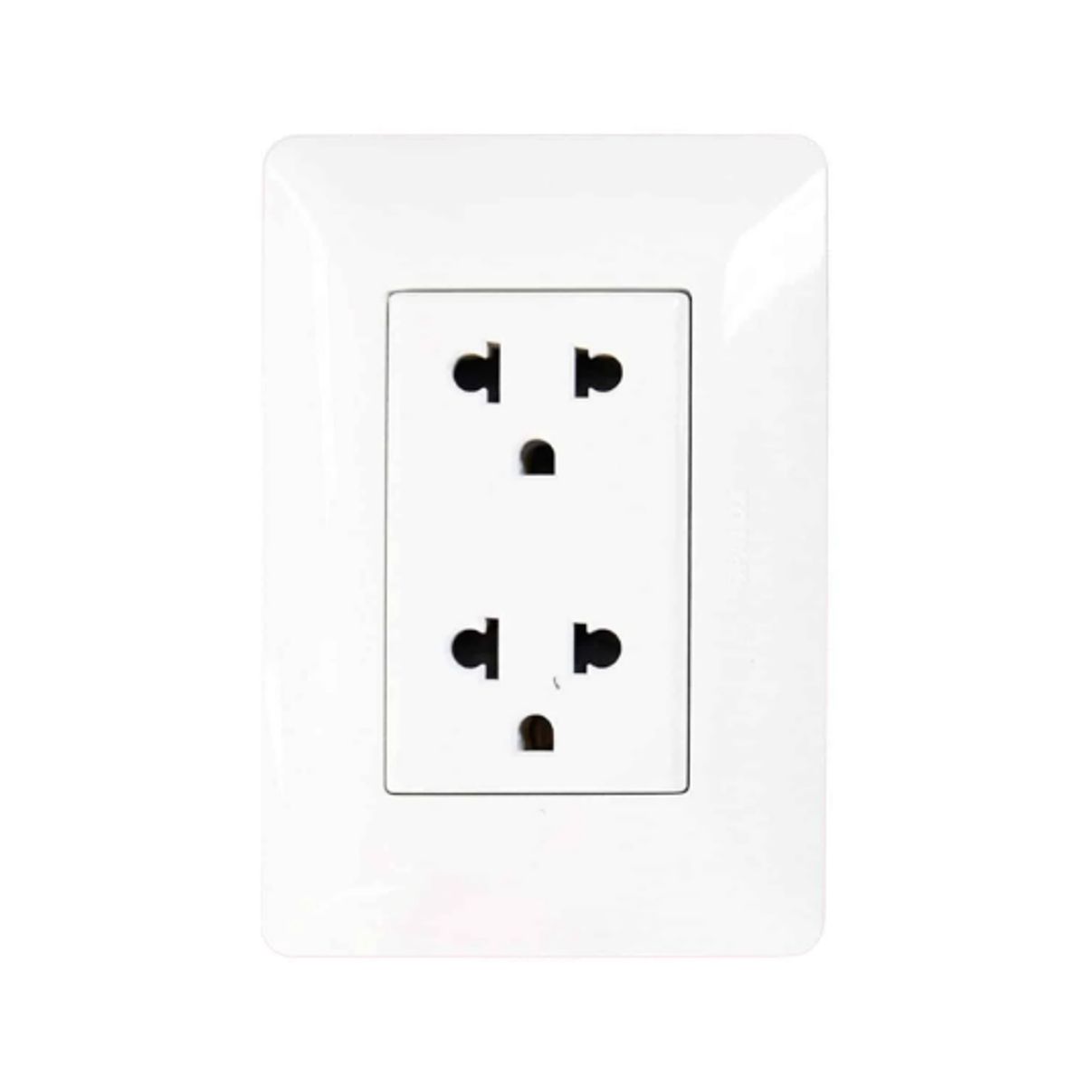 OPALUX - Tomacorriente Doble Universal + Línea Tierra BM1208TR OPALUX