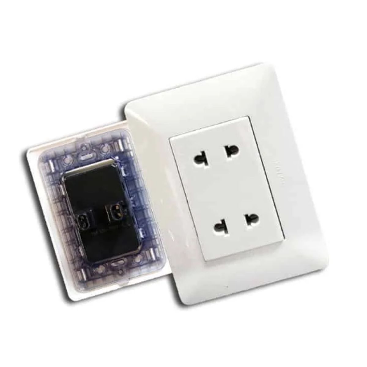 OPALUX - Tomacorriente Doble Universal 2 Polos BM1204 OPALUX