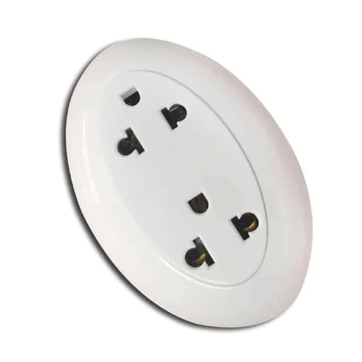 OPALUX - Tomacorriente Doble Universal 2 Polos con Línea Tierra OP-38-1 OPALUX