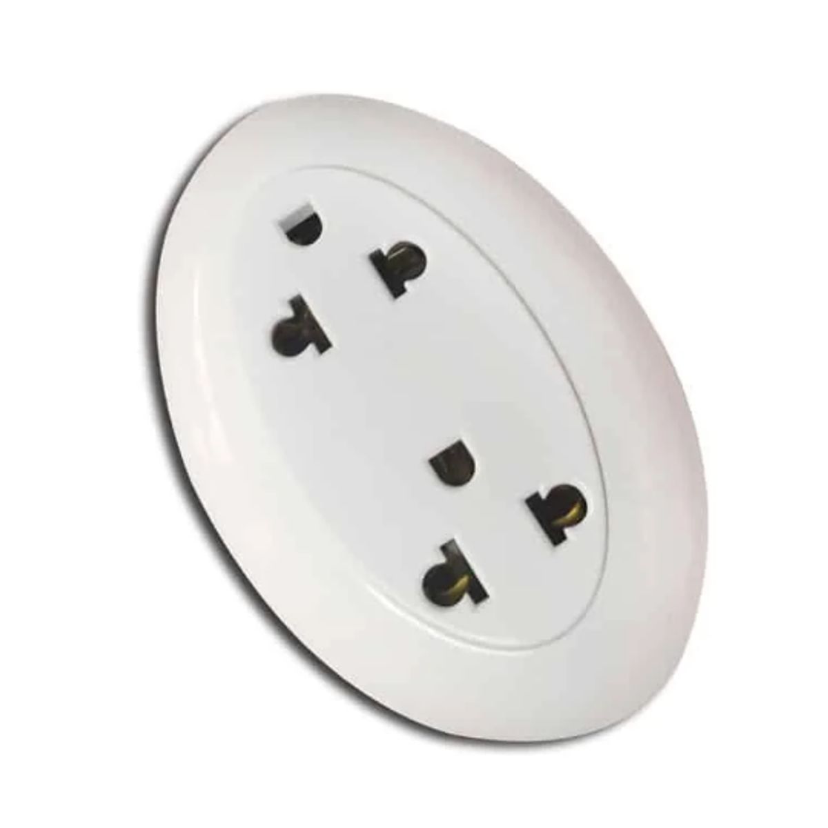 OPALUX - Tomacorriente Doble Universal 2 Polos con Línea Tierra OP-38-1 OPALUX