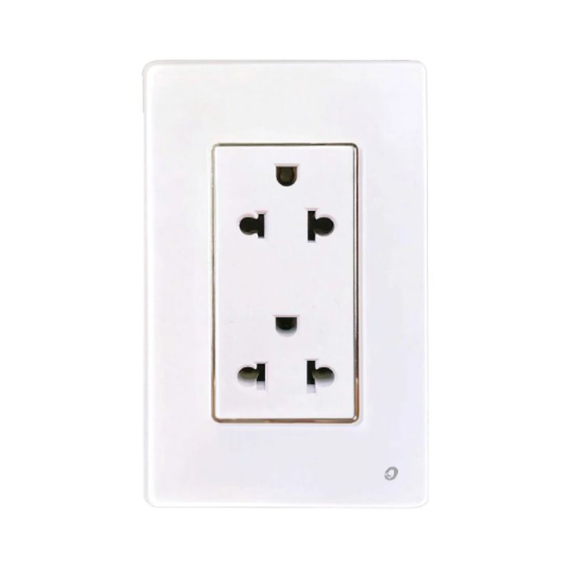 OPALUX - Tomacorriente Doble Universal 2 Polos con Línea Tierra OP-AT-26BL