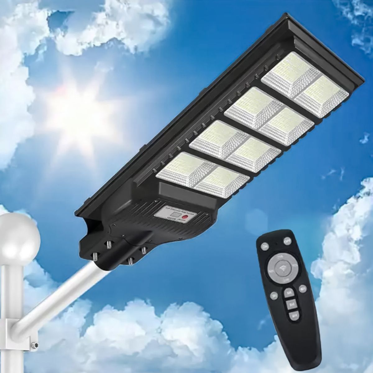 GENERICO - Lampara Poste Solar Alumbrado Publico 200W 600 Leds