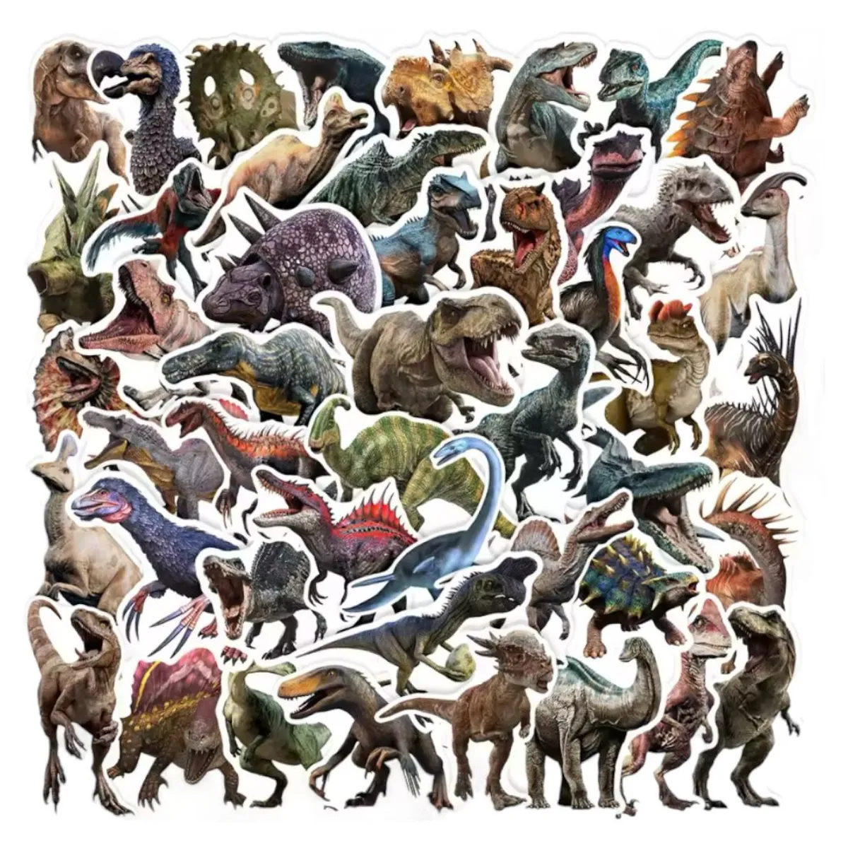 GENERICO - pack 50 stickers impermeables Dinosaurios
