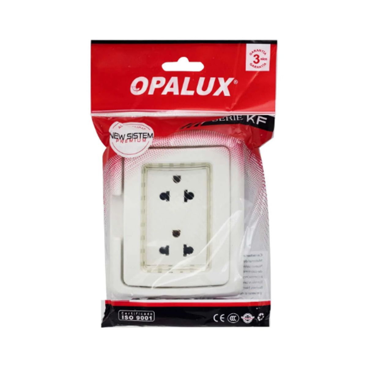 OPALUX - Tomacorriente Idrobox + Dado Toma Doble KFWP638TRWH OPALUX