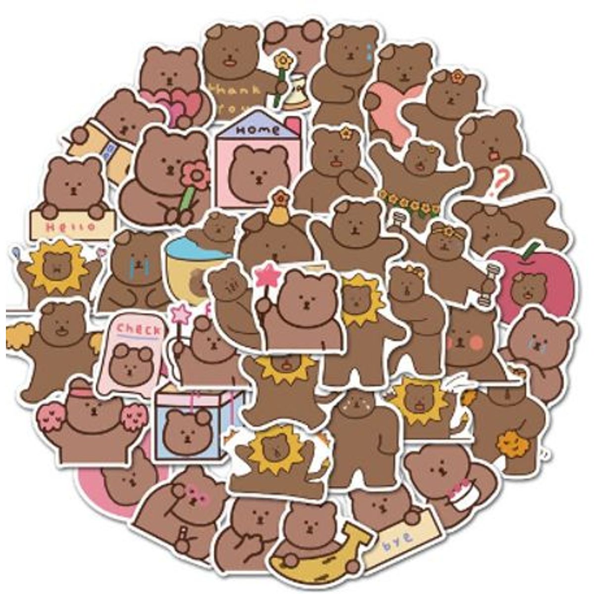 GENERICO - pack 50 stickers Ositos Marrones