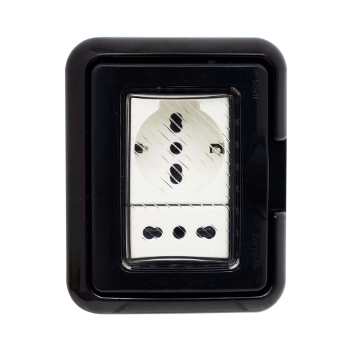 OPALUX - Tomacorriente Idrobox Doble Schuko + Toma Universal BMWP01-BLKIT