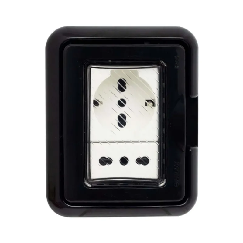 OPALUX - Tomacorriente Idrobox Doble Schuko + Toma Universal BMWP01-BLKIT