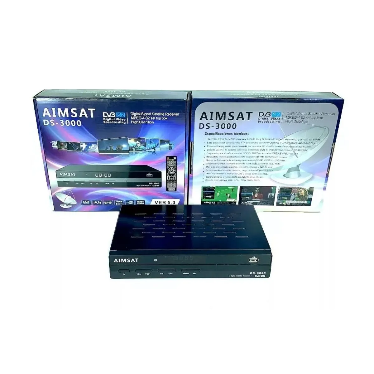 KIT - Television Satelital Antena Parabolica 60cm + Decodificador AIMSAT HD