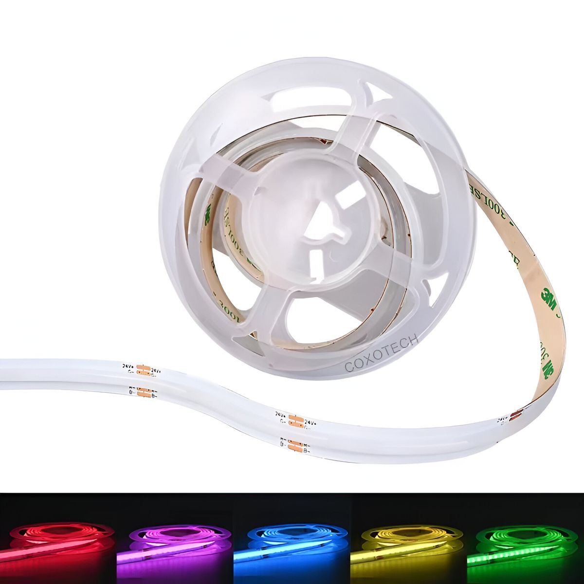 GENERICO - Tira de Luces LED COB RGB mayor iluminación y duración x5M