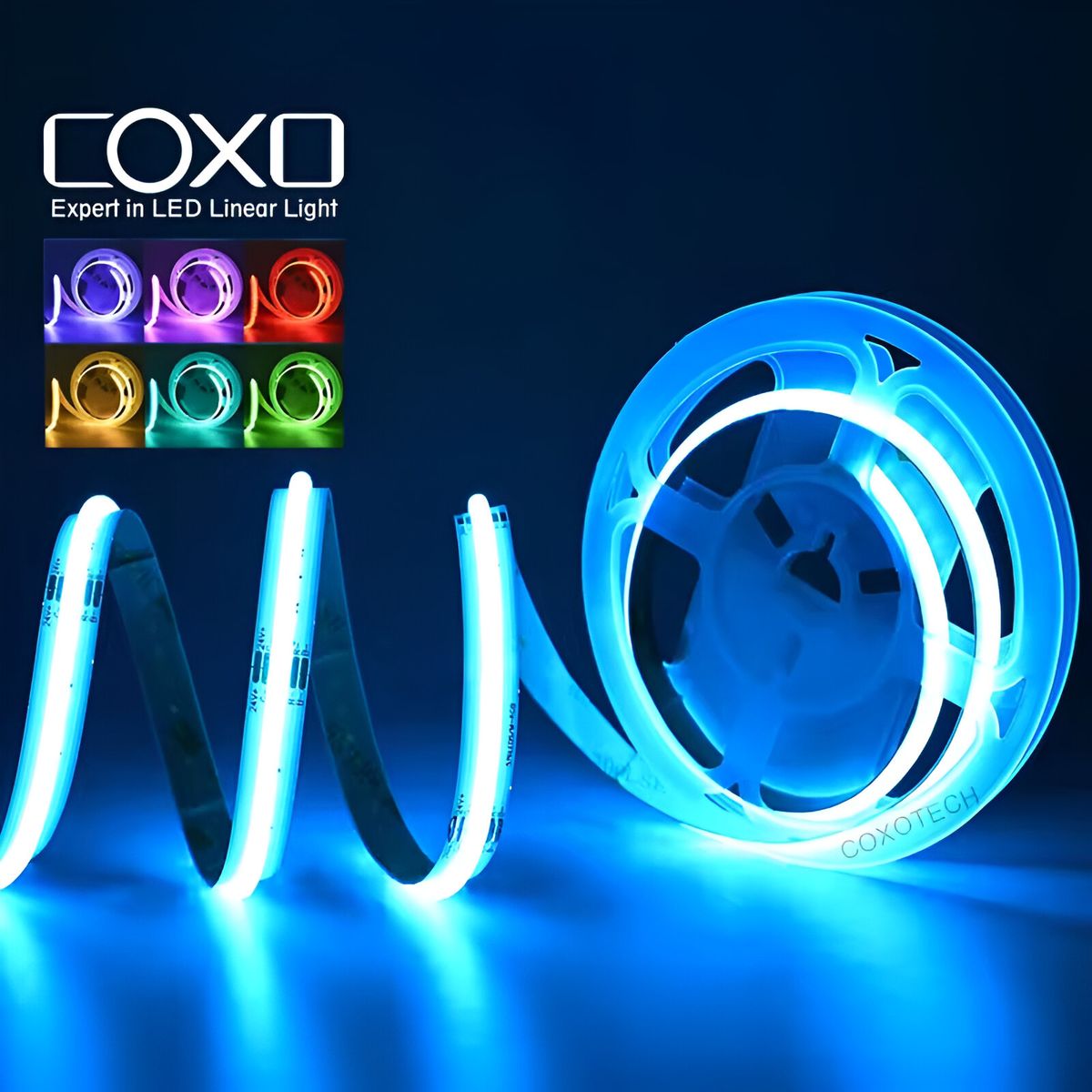 GENERICO - Tira de Luces LED COB RGB mayor iluminación y duración x5M