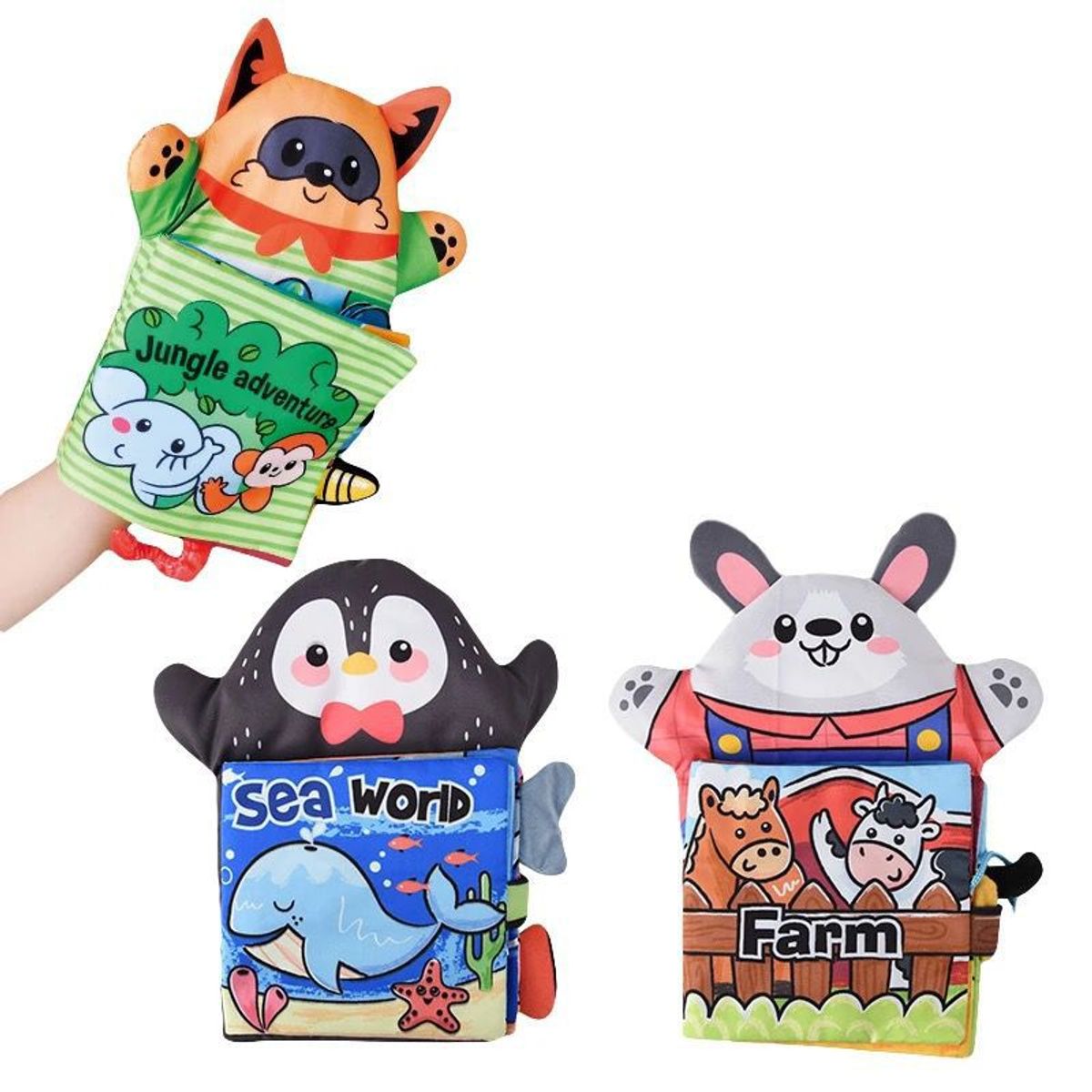 GENERICO - Libros con marionetas de mano para bebés libro de tela