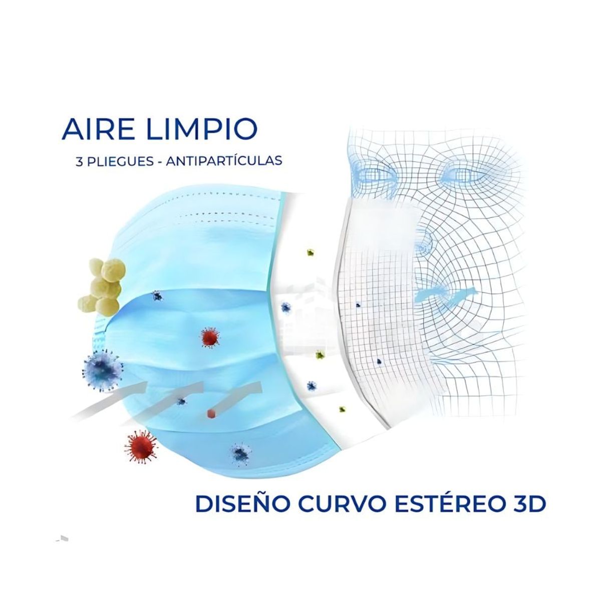 GENERICO - Mascarilla Quirúrgica Celeste x 50 Unidades