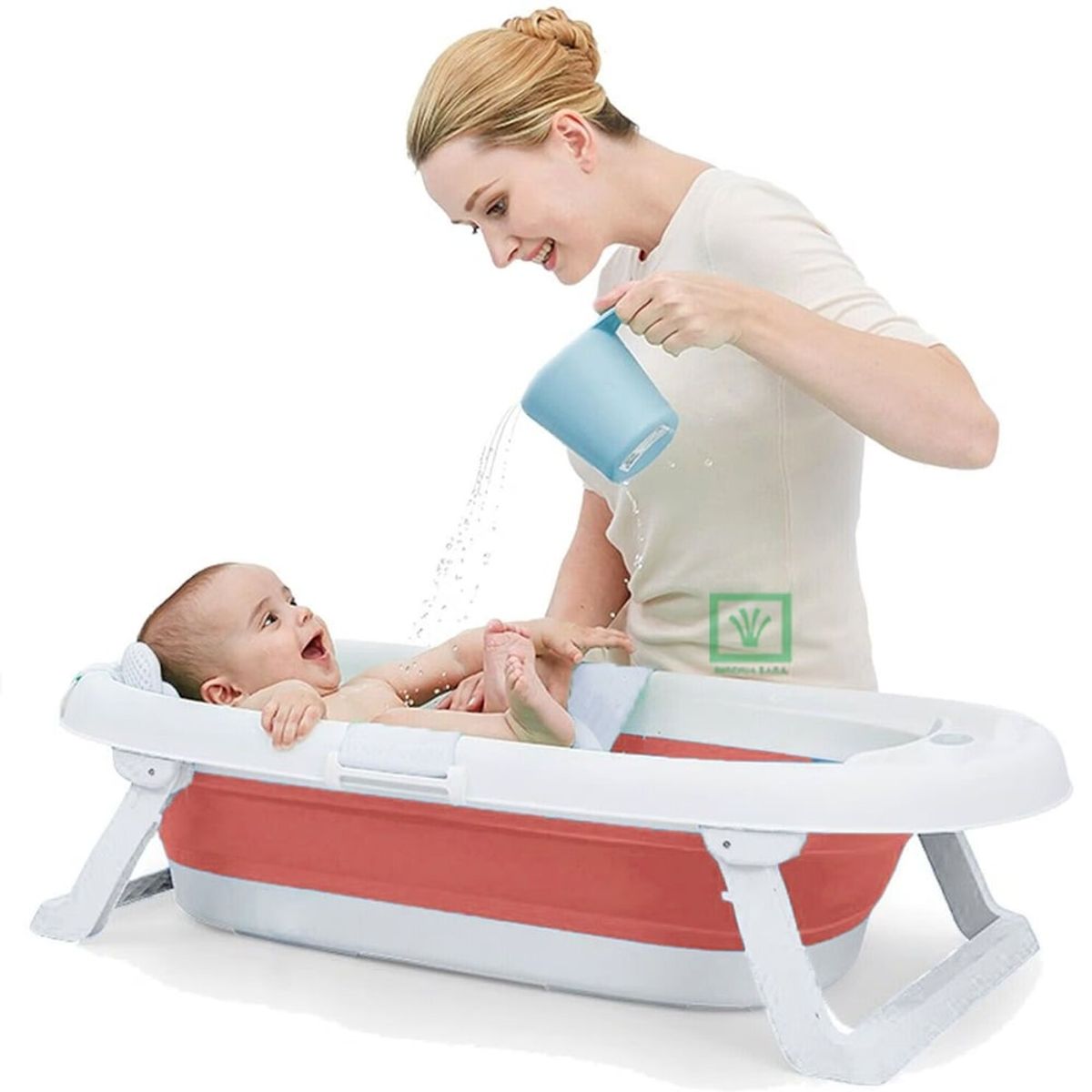 GENERICO - Bañera Tina de Baño Plegable Corona Rosado