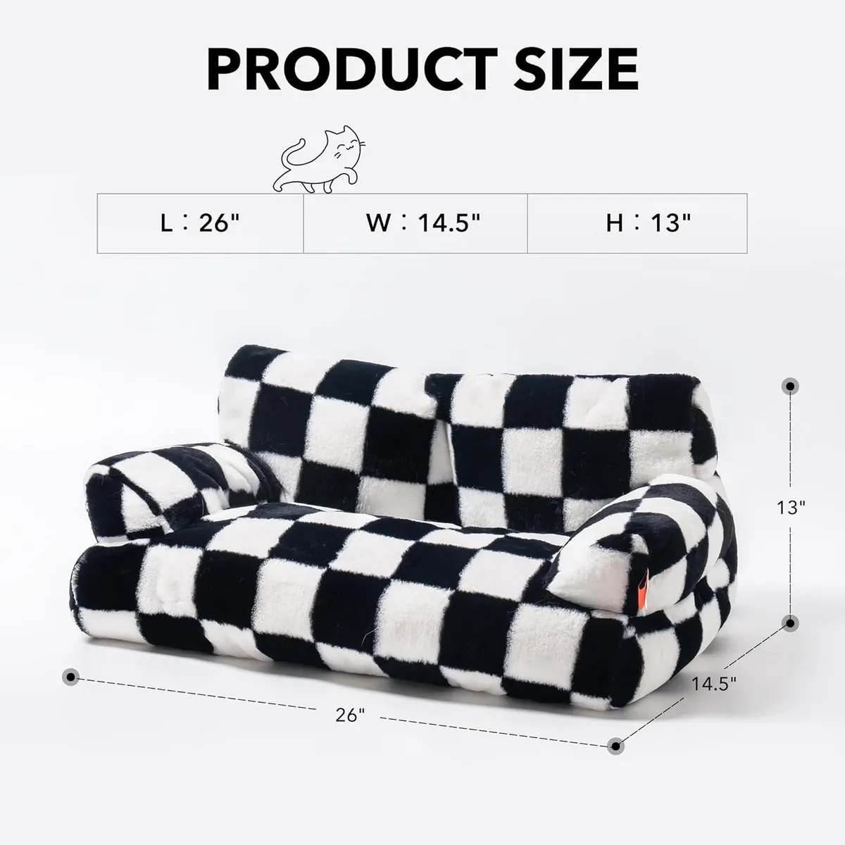 QUE PATAS PET SHOP - Sofá Cuadros Negro