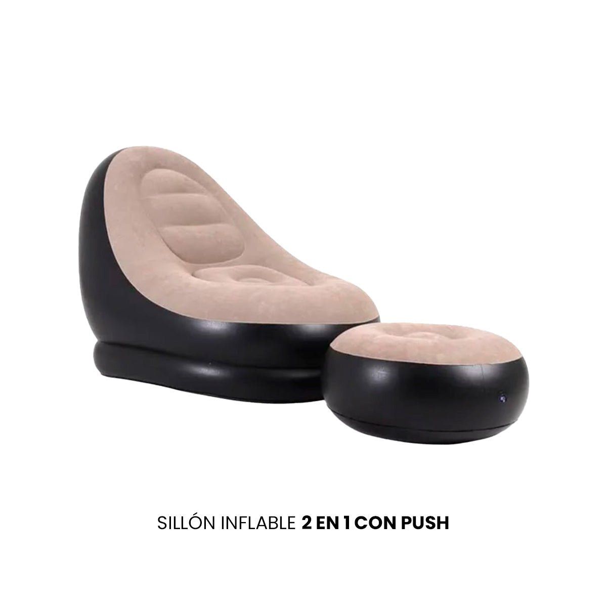 IMPORTADO MC - SILLÓN INFLABLE 2 EN 1 CON PUSH MARRÓN