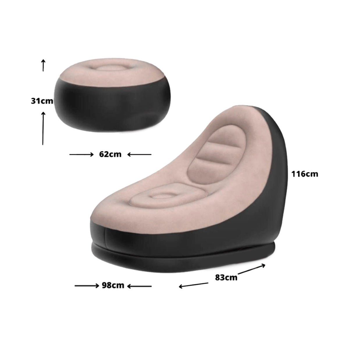 IMPORTADO MC - SILLÓN INFLABLE 2 EN 1 CON PUSH MARRÓN