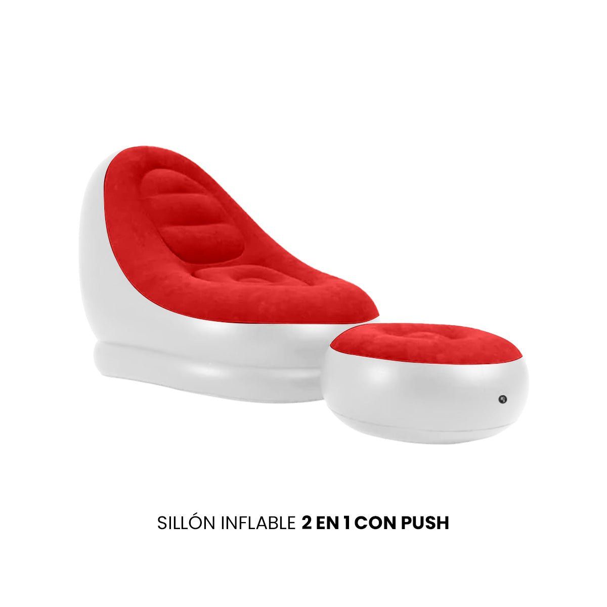 IMPORTADO MC - SILLÓN INFLABLE 2 EN 1 CON PUSH ROJO