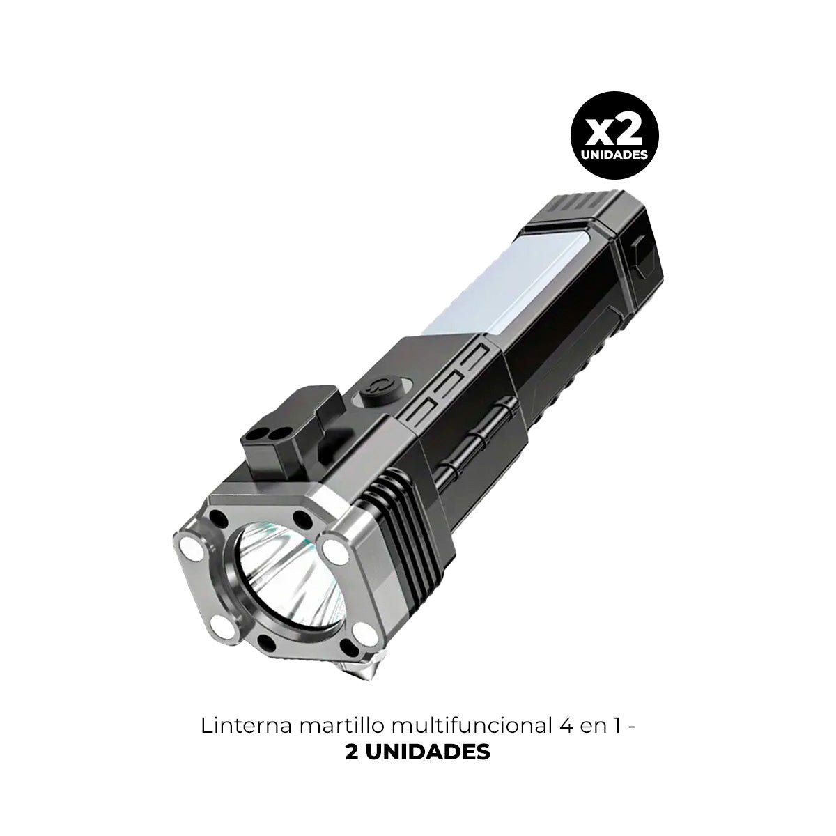 IMPORTADO MC - 2 LINTERNA MARTILLO MULTIFUNCIONAL 4 EN 1