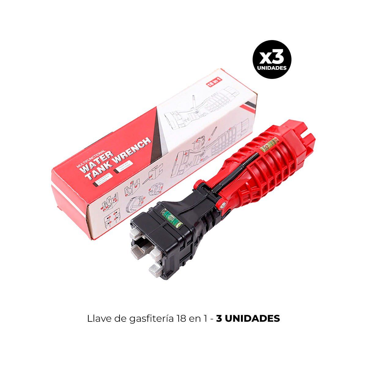 IMPORTADO MC - 3 LLAVE DE GASFITERIA 18 EN 1