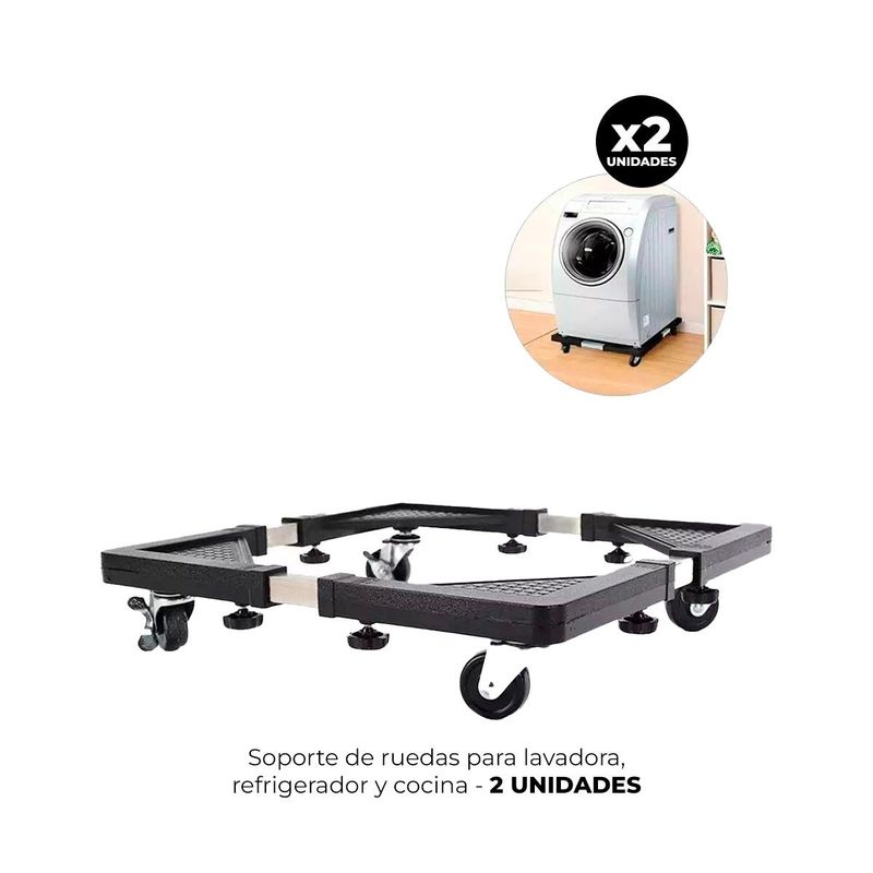 IMPORTADO MC - 2 SOPORTE DE RUEDAS PARA LAVADORA REFRIGERADOR Y COCINA
