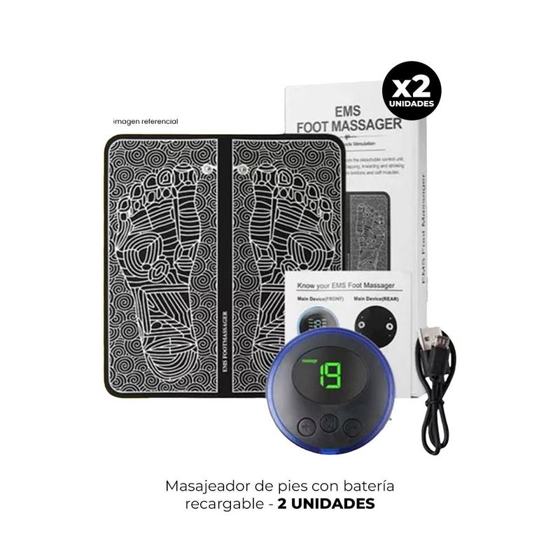 IMPORTADO MC - 2 MASAJEADOR DE PIES CON BATERÍA RECARGABLE