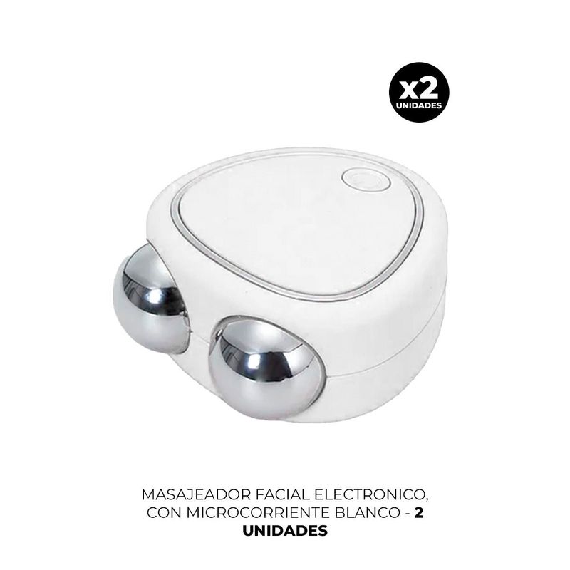 IMPORTADO MC - 2 MASAJEADOR FACIAL ELECTRONICO CON MICROCORRIENTE BLANCO