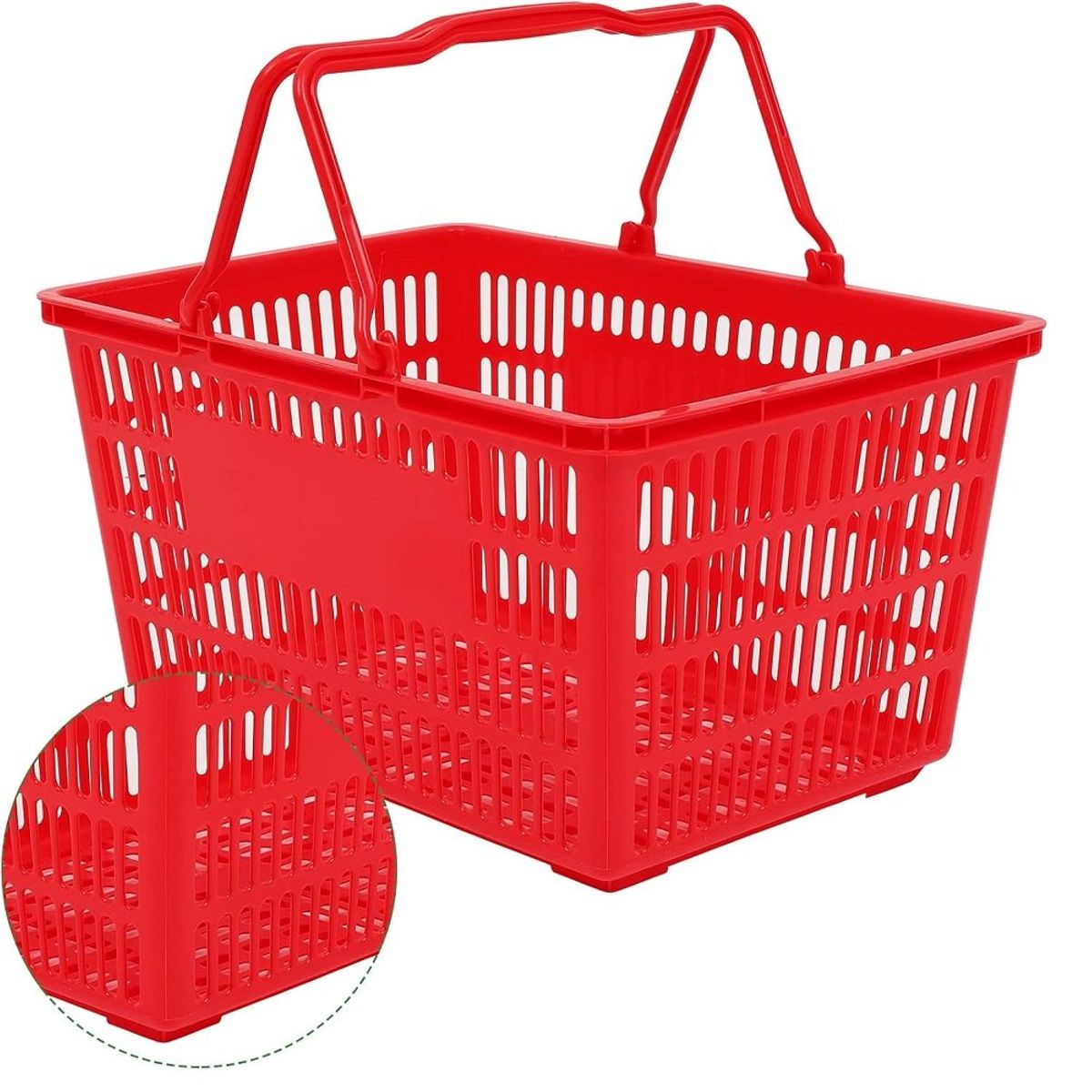 GENERICO - Cesta de compras plástico 25 Litros canastilla roja